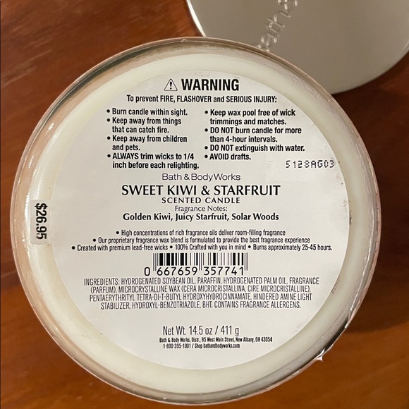 ***Relisting Soon*** BBW Sweet Kiwi and Starfruit Candle - Picture 4 of 4